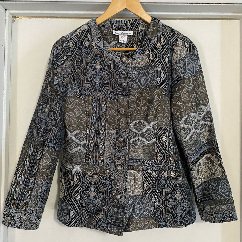 Serengeti Black and Gray Patterned Blazer